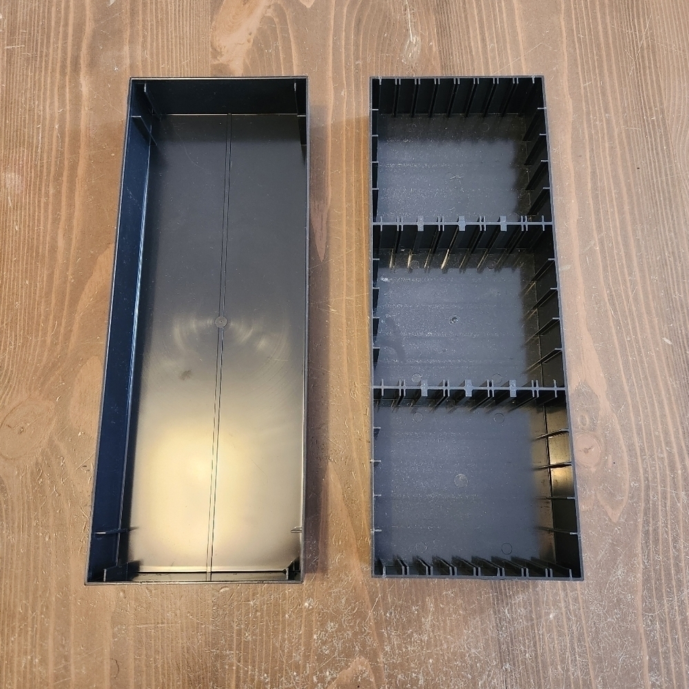 Vtg ROYAL Add’n Stac Audio Cassette Box Holds 15 Tapes Black RARE USA Made QTY